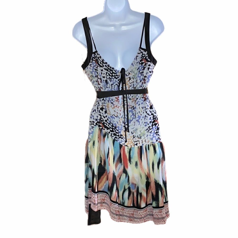BCBG Sleeveless High Low Abstract Print Dress S - Picture 2 of 4
